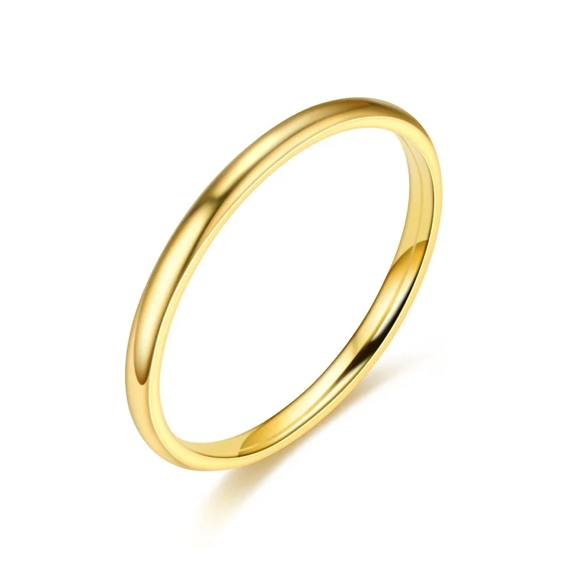 ELSEMODE мужское черное титановое кольцо из нержавеющей стали прямые парные кольца для влюбленных для женщин - Цвет основного камня: 2mm spherical