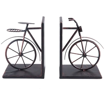 

2 Pcs Bookshelf Retro Style Bicycle Book Holder Book Close Book Stand Decoration Home Decoration, Bronze