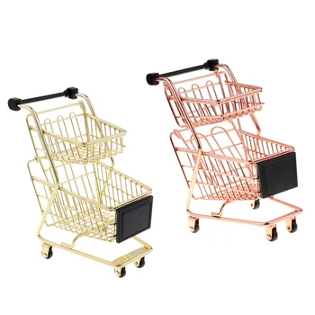 

Mini Metal Shopping Cart Salesman Sample for Children Pretend Play Toy Home Office Desk Dollhouse Decoration