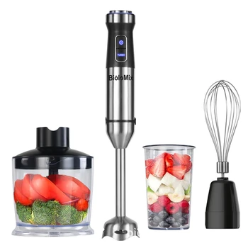 

Electric Meat Grinder Multi-Purpose Hand Blender 1100 Watt Immersion Whisk Attachment Chopper 800 ml Smoothies Cup 500 ml Bowl