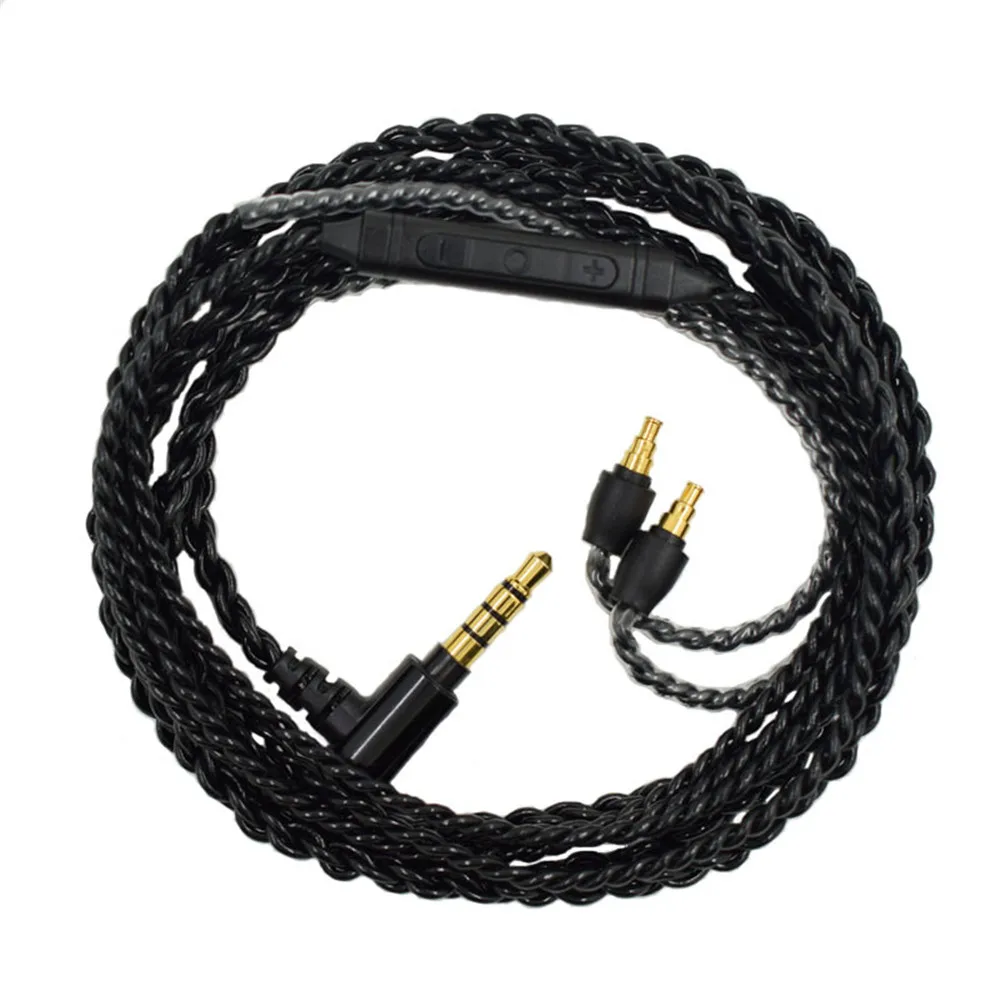 Upgraded Audio Cable with Mic Volume Control For Sennheiser IE40 PRO Headphones Headset Silver Plated Replacement Aux Cable