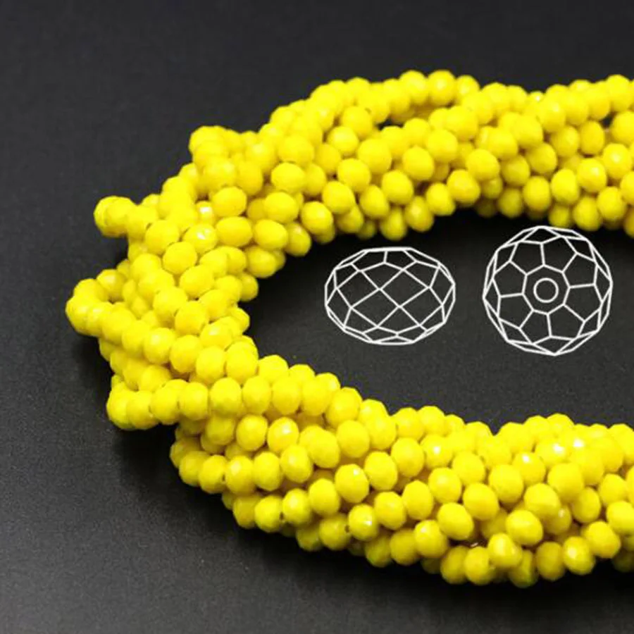 4mm Tschechische Opake Lose Rondell-Strass-Glasperlen für Schmuckherstellung DIY Spacer Facettierte Schöne Schmuckzubehörteile – Detail 8