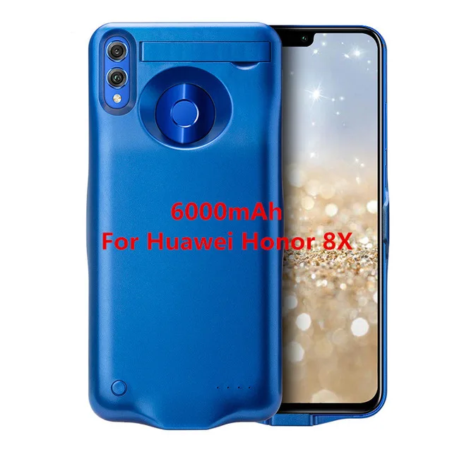 Blue for Honor 8X KQJYS ультра тонкий чехол для huawei Honor 8X power чехол для зарядного устройства чехол s для huawei Honor 8X Max резервный внешний аккумулятор чехол для зарядки - Цвет: Blue for Honor 8X