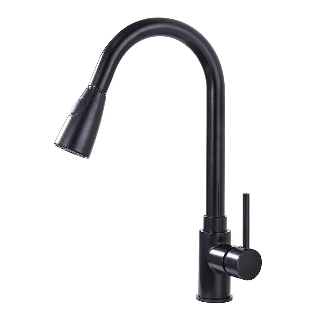 

Kitchen Faucets Silver Single Handle Pull Out Kitchen Tap Single Hole Handle Swivel 360 Degree Water Mixer Tap Mixer Tap
