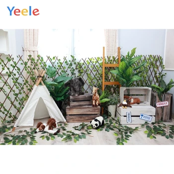 

Yeele Baby Banner Backdrops Photocall Photozone Green Plant Tent Photo Studia Props Photography Backgrounds For a Photo Session