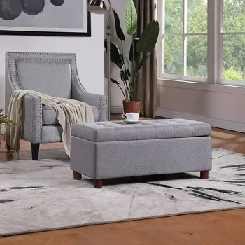 

Rectangular Storage bench Stool Can Sit Adult Sofa Stool Household Storage Chair Folding Storage Box coffee table 38.98"x16.53"