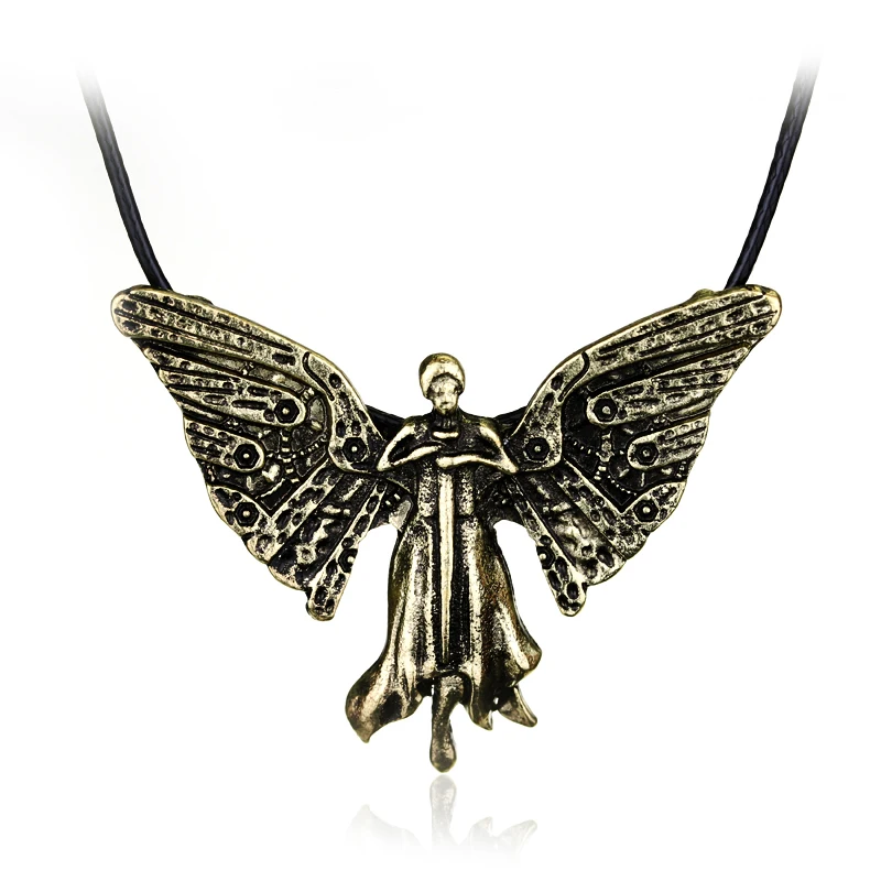 Винтажные Ювелирные изделия ожерелье с изображением города костей руны