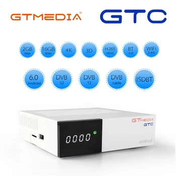

GTmedia GTC Smart TV BOX DVB-T2/S2/Cable ISDBT android 6.0 7000+ Lives support IPTV Netflix cccam ACM Youtube wifi Android Box
