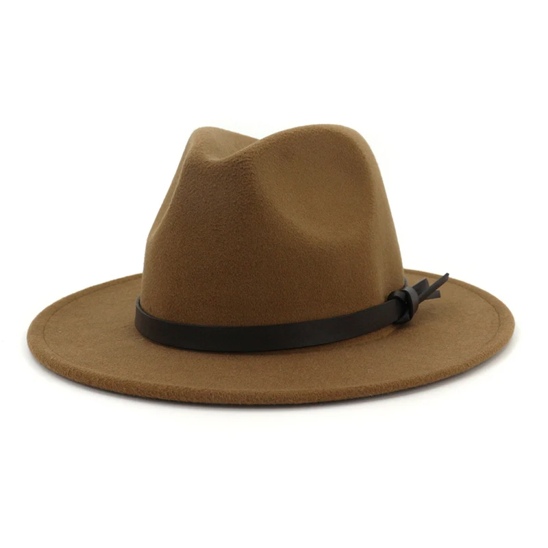 YOYOCORN Hawkins фетровая Кепка с широкими полями дамская шляпа Trilby Feminino Женская Мужская джазовая церковная Крестный отец шляпы сомбреро шерстяная фетровая шляпа - Цвет: 9