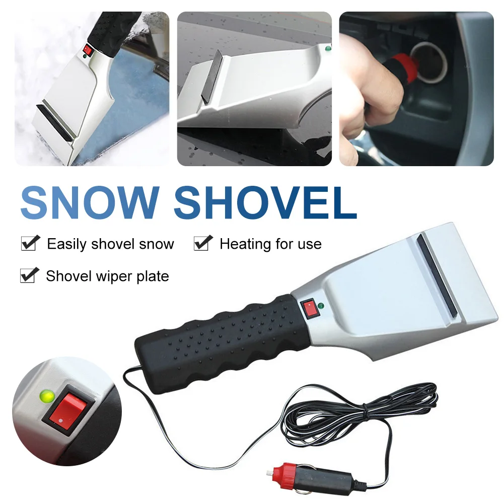 Electric Heated 12V Car Ice Scraper Snow Shovel Winter Windshield
