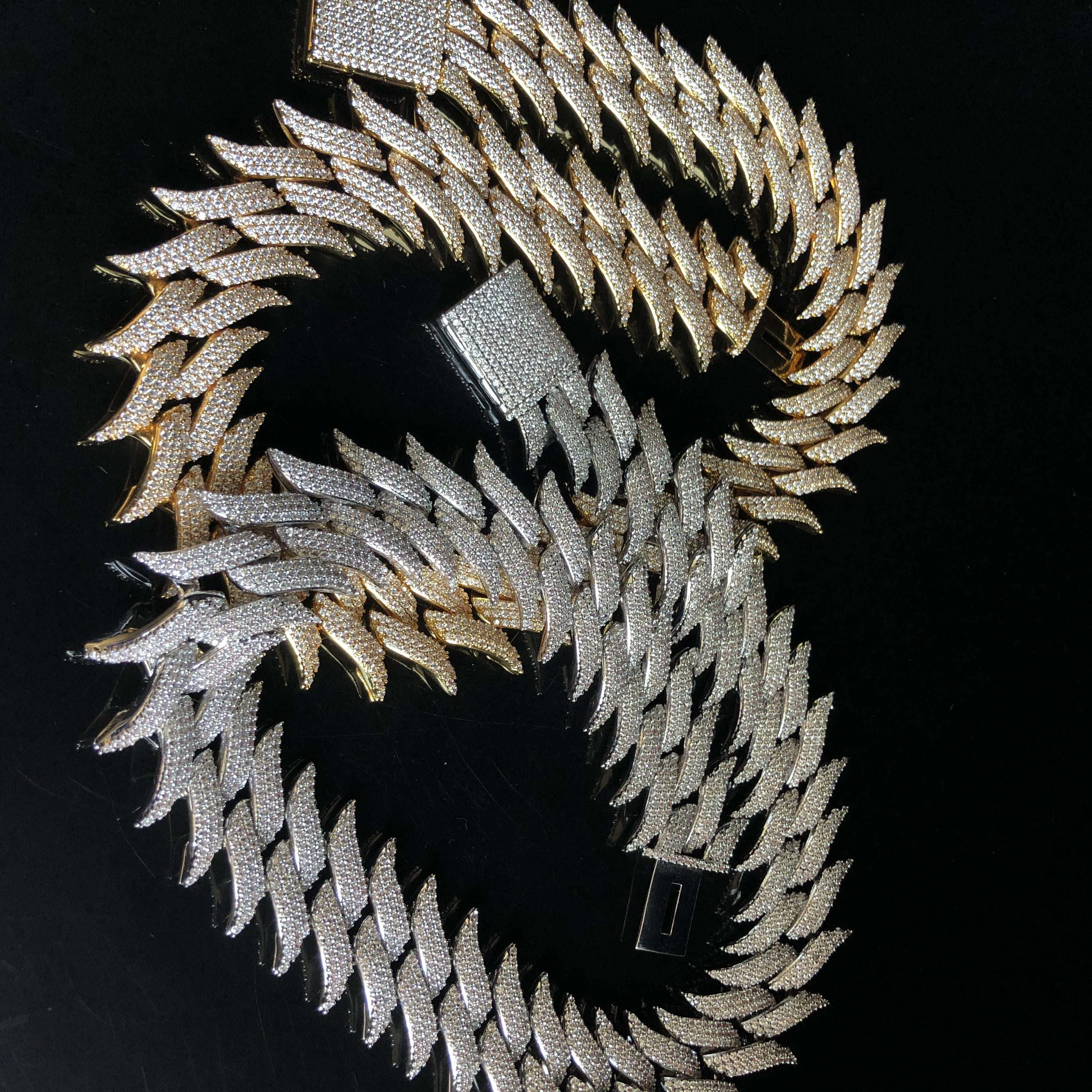 30mm men's pointed heavy Zircon Necklace