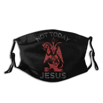 

Not Today Jesus Satan Baphomet Reusable Mouth Face Mask Anti Haze Dustproof Mask With Filters Protection Cover Respirator Muffle