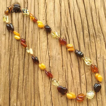 

Yoowei 2020 New Amber Necklace for Women Healing Wedding Gift Knotted European Style Natural Baltic Oval Amber Jewelry Wholesale