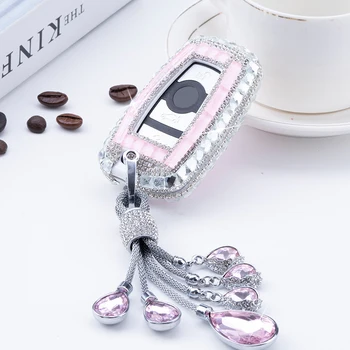 

Pretty Diamond Crystal Car Key Cover Case For BMW 1 2 3 5 7 Series X1 X3 X4 M1 M2 M3 E90 F07 F10 F11 F20 F25 F30 Girlfriend gift