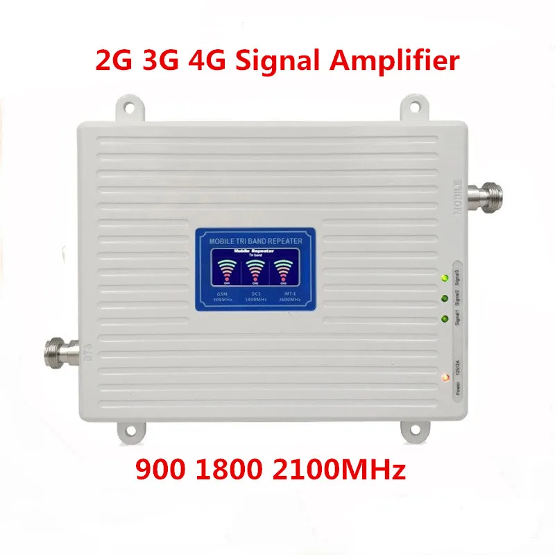 GSM 900 DCS 1800 WCDMA 2100 трехдиапазонный ретранслятор сигнала Мобильный усилитель с ЖК