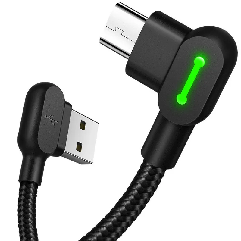 

2.4A 90 Degree Elbow Micro USB Cable Fast Charging USB Data Cable for Samsung S7 For Xiaomi Mobile Phone USB Charging Cord