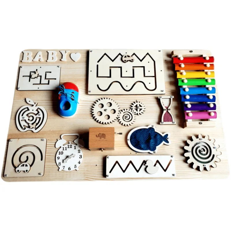 Children Busy Board Accessories DIY Wood Toy Montessori Material For Basic  Skills Learning Early Education Sensory Activity Toys – Animomo Mall