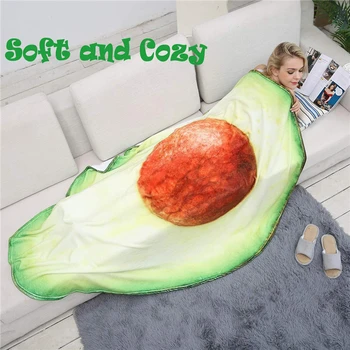 

Super Cute Avocado Shape Flannel Blanket Soft And Cozy Funny Lint Carpet Yoga Fruit Throw Blanket Cartoon Bedding Linen Blanket