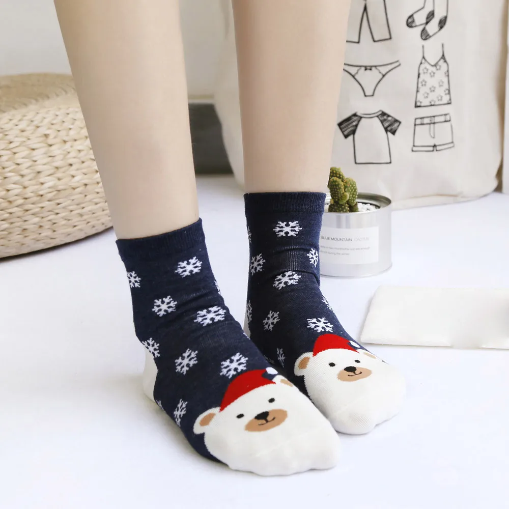 

Christmas Socks Women Cartoon Fuuny Sock Men's Happy Snow Print Socks Stopki Skarpetki Damskie Women Autumn Winter #LR2