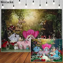 Mocsicka Алиса в стране чудес Чай вечерние многоярусная юбка для фотосъемки с изображением принцессы для девочек на день рождения реквизит для ...