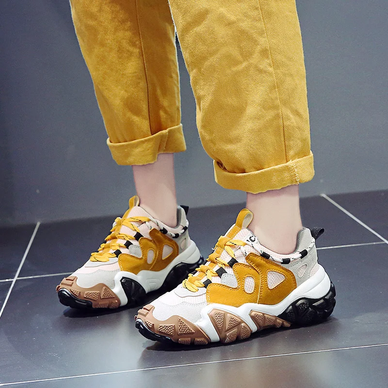 

Comfortable Platform Shoes Women Casual Sneakers Women Flats Vulcanized Shoes Lace-up Rubber Ladies Shoes Autumn Women Shoes PU