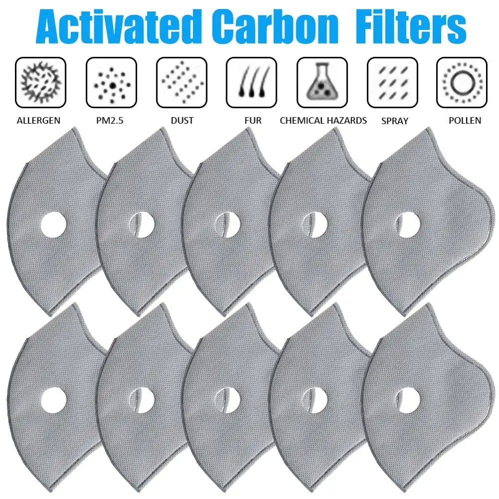 5/10/20 Pcs 4/5 Layer PM2.5 Activated Carbon Anti Dust Mouth Face Mask Filter Set Insert Dustproof Health Care Supplies | Спорт и