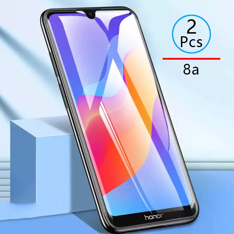 

2pcs Tempered Glass For Honor 8a Protective Glass Screen Protector Phone Film Safety Tremp On For Huawei Honer Honor8a 8 A A8 9h