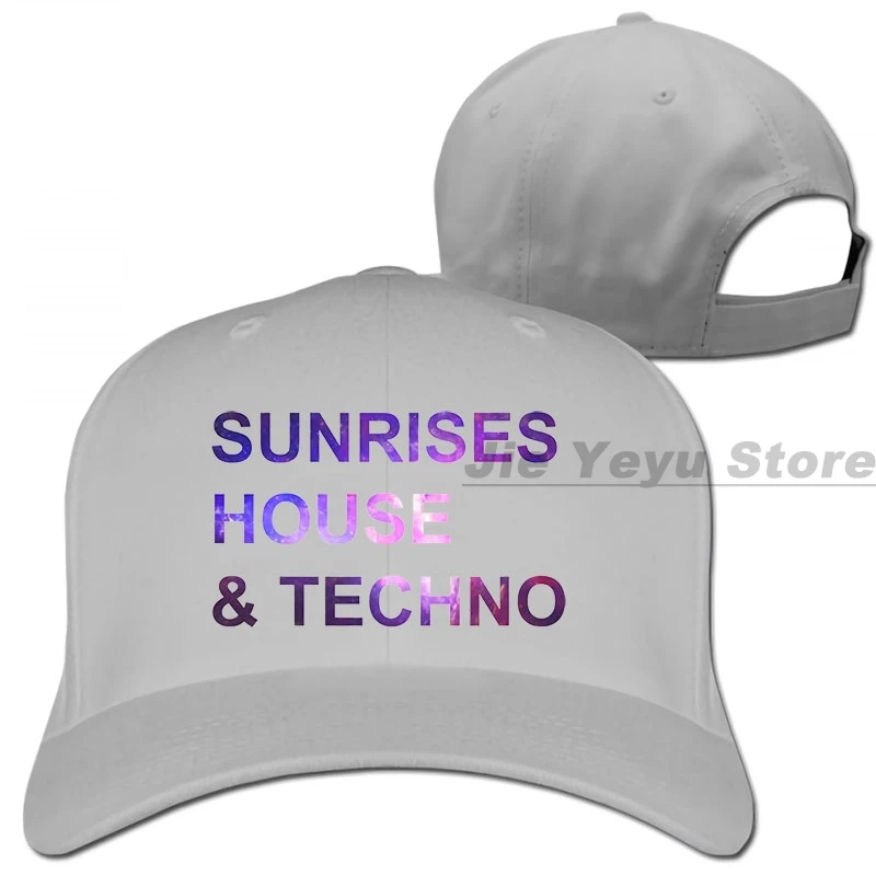 Бейсболка Sunrises House and Techno для мужчин и женщин, бейсболки, модная Регулируемая Кепка - Цвет: 1-Gray