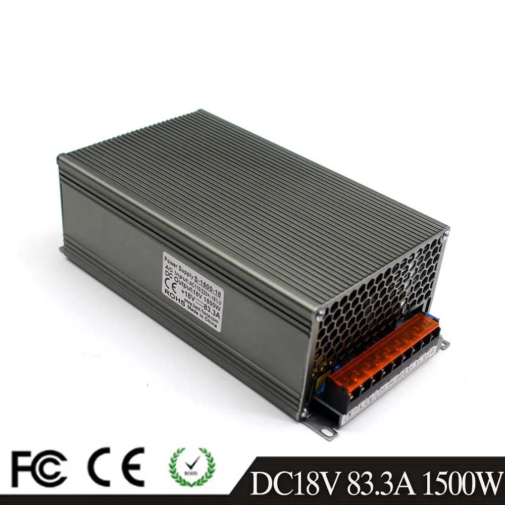 Маленький Выключатель с одним выходом питания DC18V 83.3A 1500 Вт трансформаторы 110 В 220