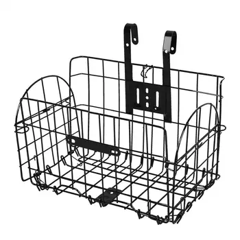

Bicycle Basket Bike Cycling Foldable Iron Iron Rear Front Handlebar Outdoor Cycle Baggage Bag