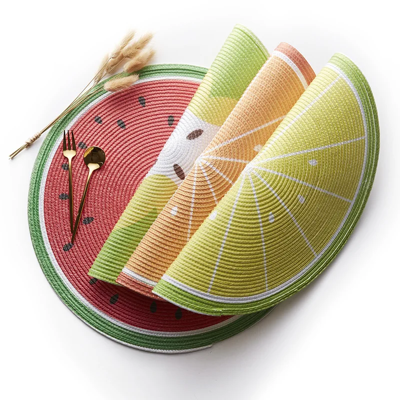 Tappetino Da Tavolo Rotondo Creativo Per Frutta Anguria Limone Carambola Forma Di Pompelmo Isolamento Antiscivolo Tappetino Occidentale Tovaglietta Pe
