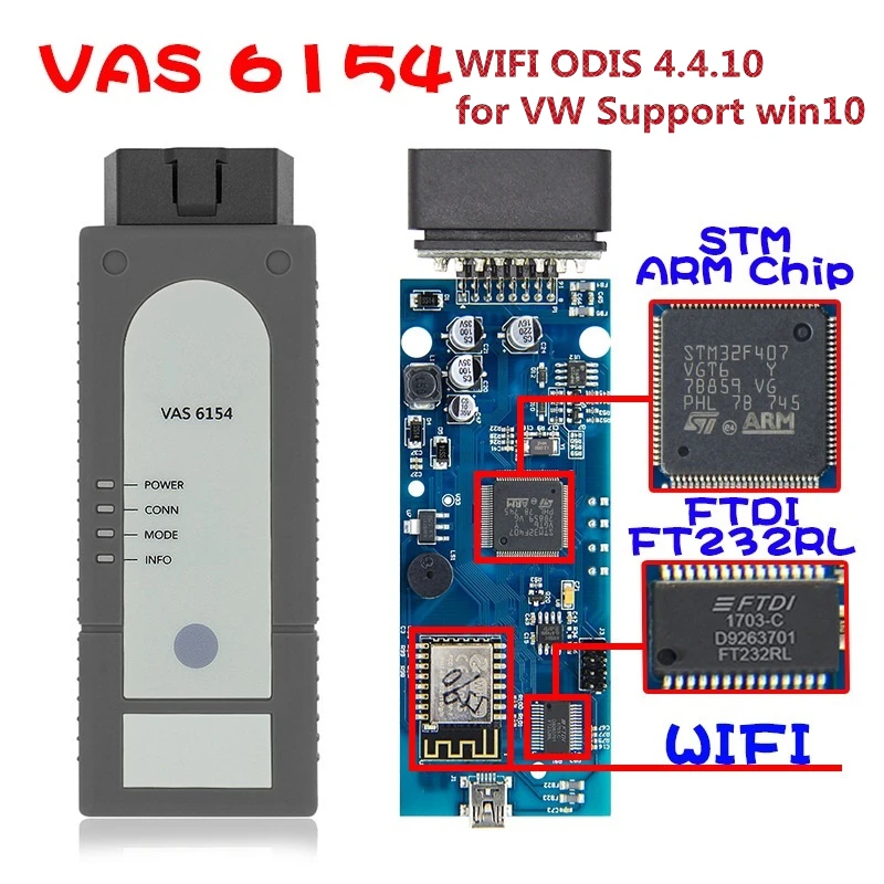 Wifi VAS6154 ODIS 4.4.10 obd2 VAG инструмент для диагностики VAS 6154 odis новейшая VAG полная система для диагностики и программирования интерфейс