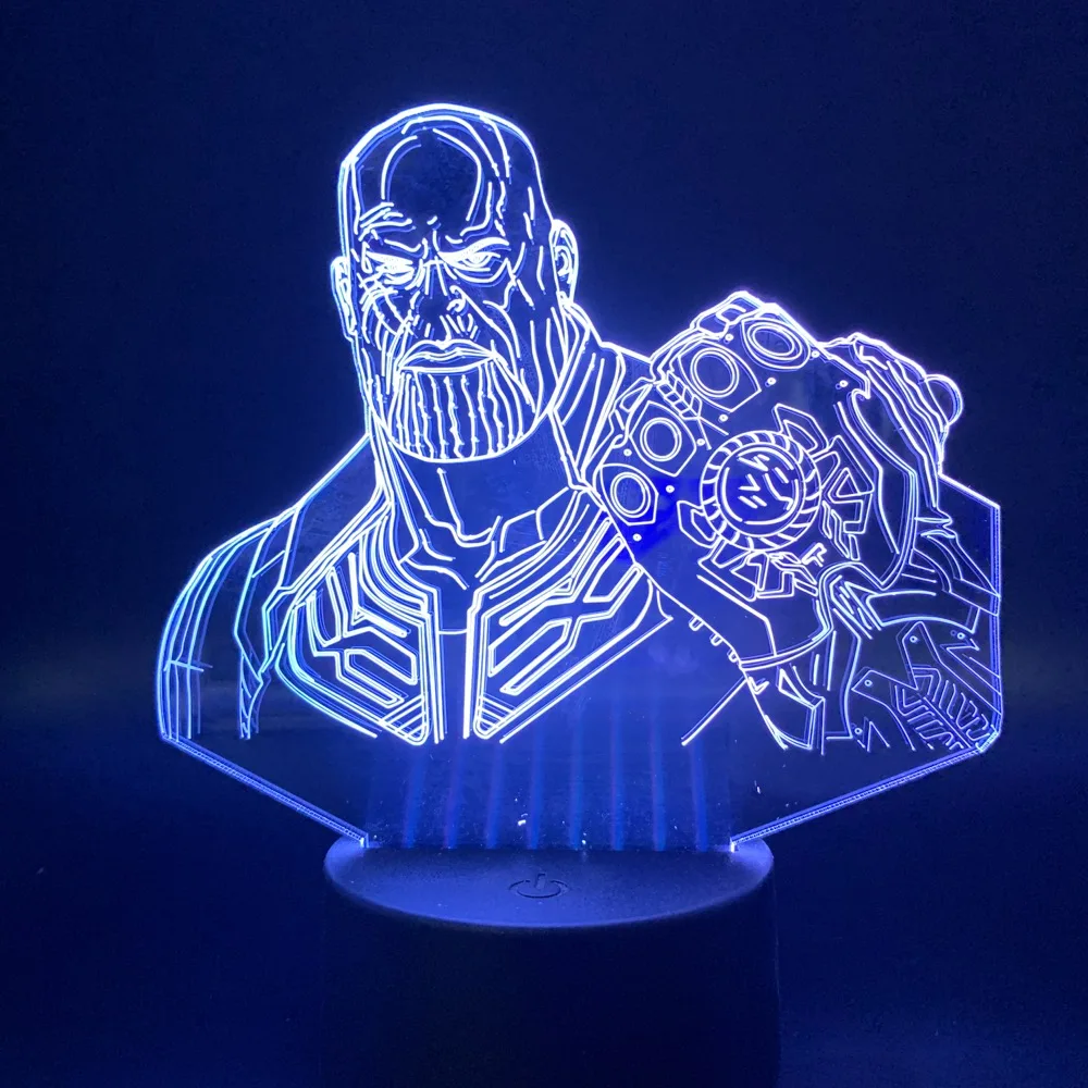 Led Night Light Thanos Light for Children Room Avengers Night Light Kids Gift Modern Thanos Color Changing 3D Lamp Nightlight