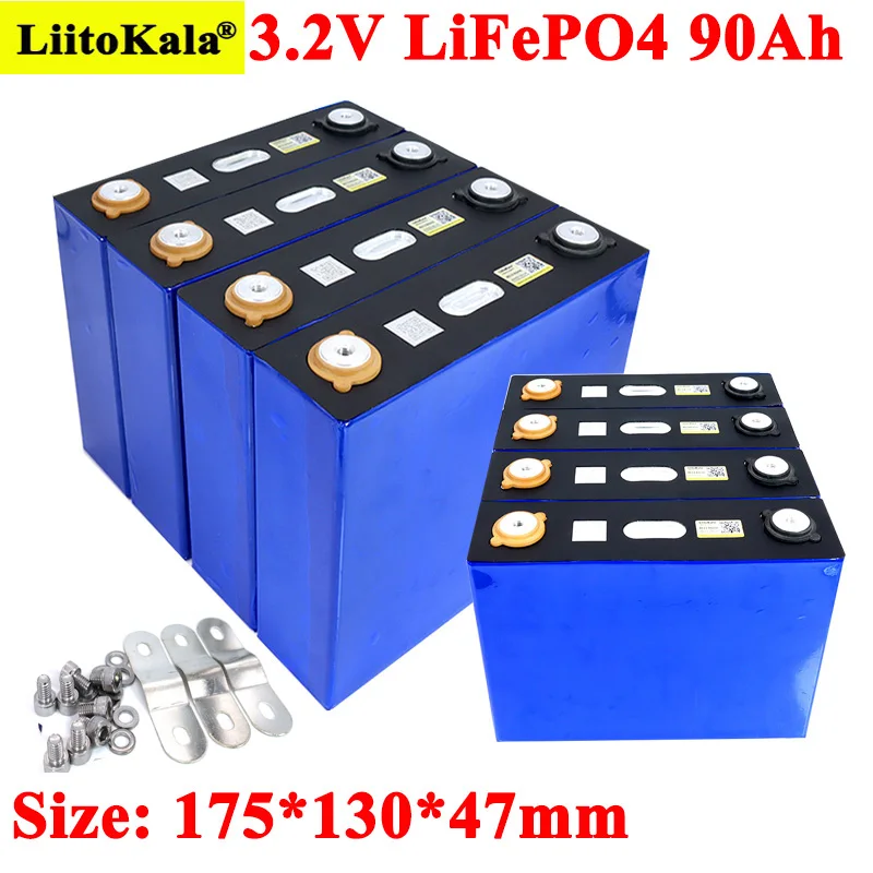 Liitokala 3.2V 90Ah Battery LiFePO4 Lithium phospha Large capacity 12V 24V 48V 90000mAh Motorcycle Electric Car motor batteries