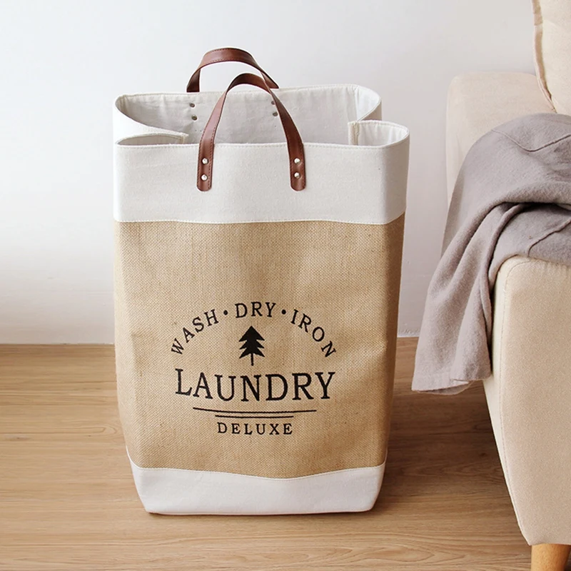 Waterproof Collapsible Laundry Basket Dirty Clothes Hamper Printed Foldable Storage Bin Sundries Sorter Basket afbeelding
