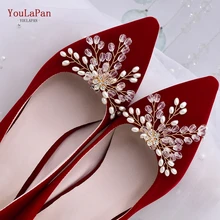 

YouLaPan X10 Transparent Crystal Shoe Clip Rhinestone Pearl Bridal Accessories for Wedding Shoes Hot Sale High Heel Shoe Buckle
