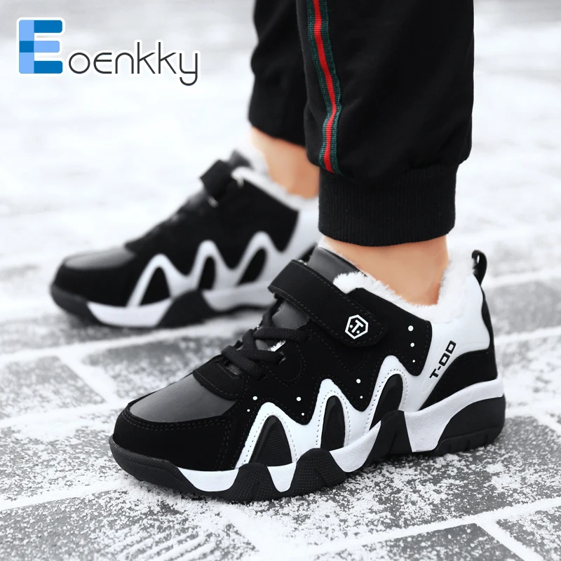 

Winter Warm Plush Children's Sneakers Leather Tennis Kids Shoes Sport Running Girls Sneakers Lighweight Non-Slip Casual Shoes