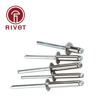 

100 Pcs DIN 15983 M5/M6 Stainless Steel And Steel Blind Rivet Round Head Open Type Pop Rivet Multi Size