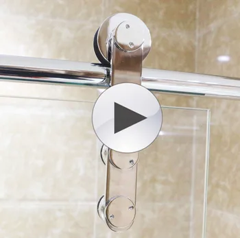 

High quality well selling black color Stainless steel meeting room glass sliding door hanging wheel