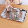 Stainless Steel Rectangle Hollow Drain Tray Thickened Fruit Vegetables Storage Plate Oil Water Filter Pan Kitchen Accessories 4