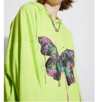 

EWQ / men and women's wear streetwear 2020 spring High Street Oversize hoodies Loose Butterfly Print Pullover sweatshirt 9Y1117