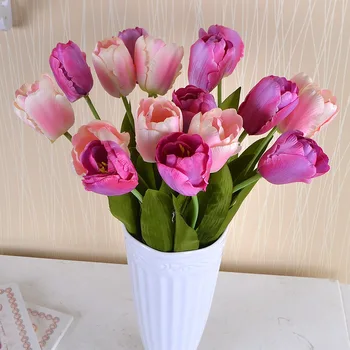 

20pcs/lot Simulation Tulips Artificial Silk Flowers for Wedding Flower Wall Farmhouse Home Decor Fake Flowers DIY Wreath