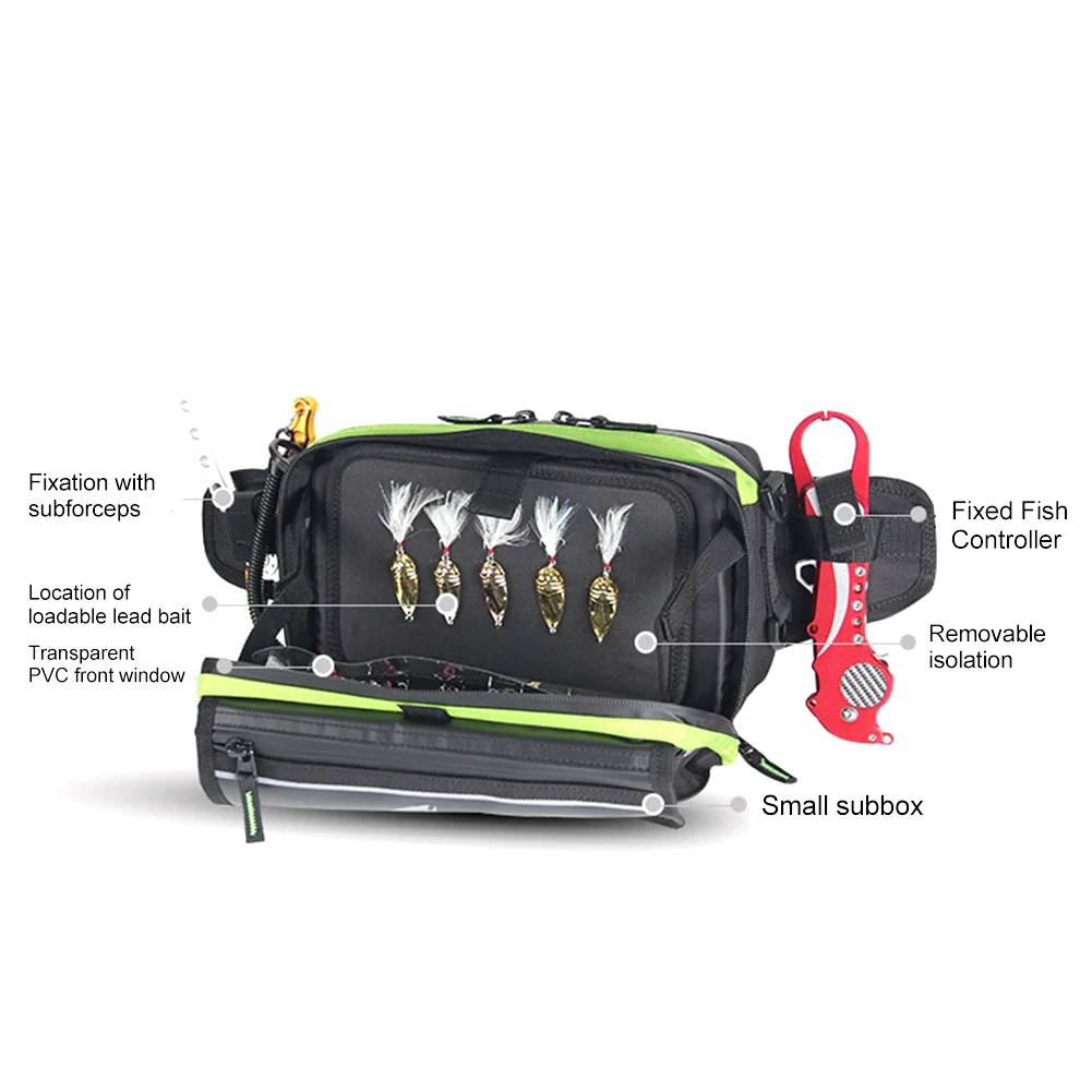 Unisex Adjustable Strap Portable Waterproof Protective Wear Resistant Multipurpose Oxford Cloth Outdoor Fishing Bag Waist Pack