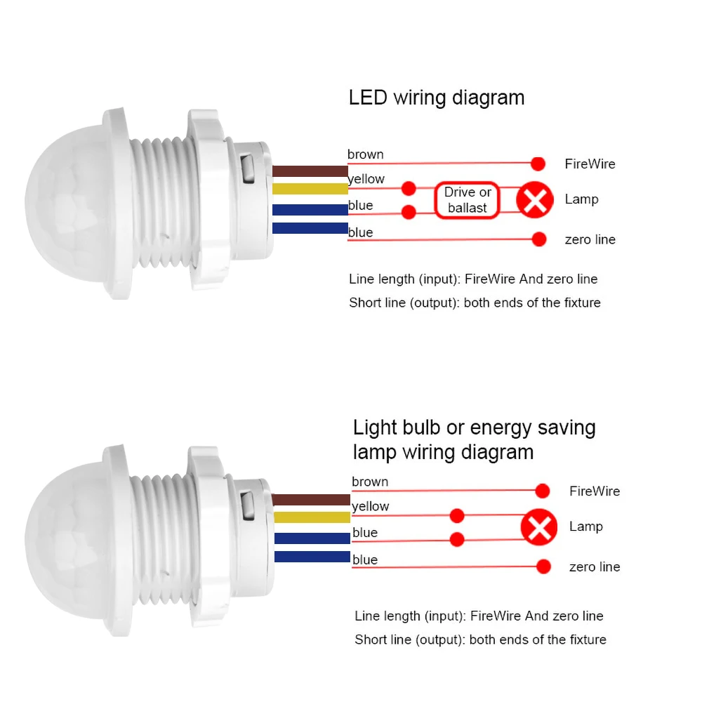 Sensor Switch Light Automatic Infrared Motion Sensors For Energy-Saving Lamp New 