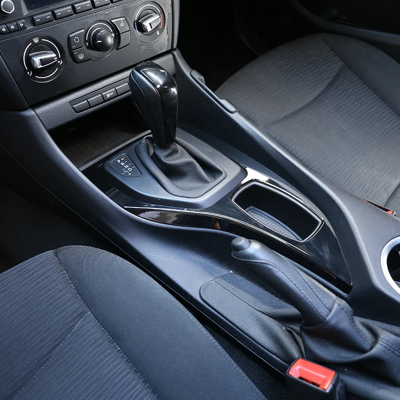 ABS глянцевый черный для BMW X1 E84 2013- автомобильные аксессуары декоративная Накладка полоса для управления автомобилем переключения передач Панель