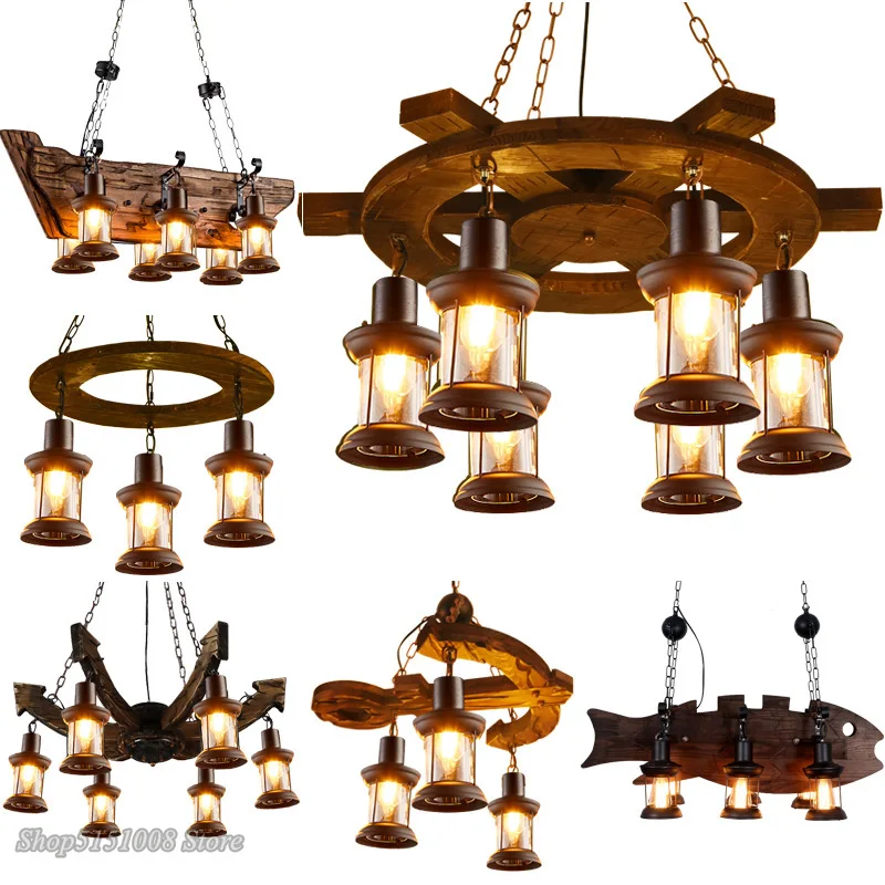 Vintage Industrial Lamp Wood Pendant Lights American Loft Bar Wooden Lamps for Living Room Home Decor Design Lamp Light Fixtures Vintage Industrial Lamp Wood Pendant Lights American Loft Bar Wooden Lamps for Living Room Home Decor Design Lamp Light Fixtures