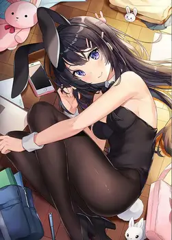 

Seishun Buta Yarou Sakurajima Mai Anime Art print Silk poster Home Wall Decor