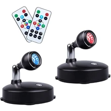 

HOT LED Spot Light,Battery Operated Led Light with Remote,RGB Wireless Spotlight Dimmable Accent Lights for Lighting(2 Pack)