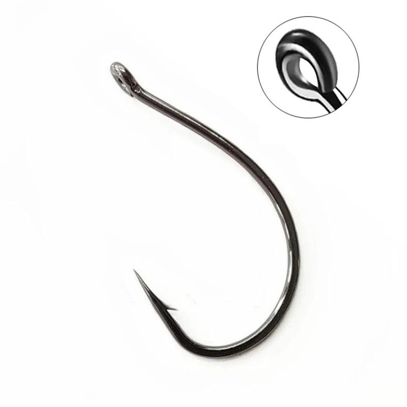 

50pcs Fly Tying Fish Hook Nymph Bug Shrimp Scud Pupae Larvae Caddis Flies Coating Carp Fishing Hooks for Winter Fish