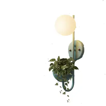 

Modern Simple Nordic Creative Wall Lamp Studio Balcony Bedroom Warm Bedside Macaron Ball Lamp Plant Wall Lamp Wall Mounted Iron